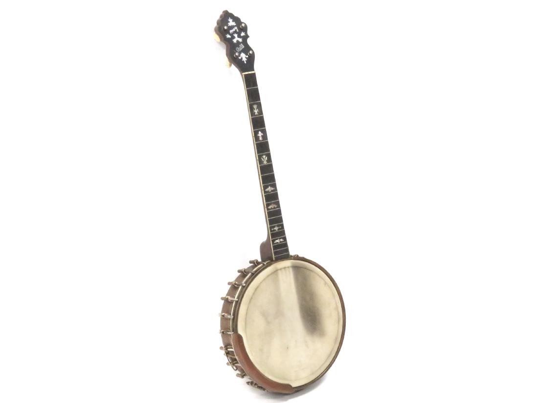 VINTAGE MAY BELL TENOR BANJO WITH HARD CASE (1 of 3)