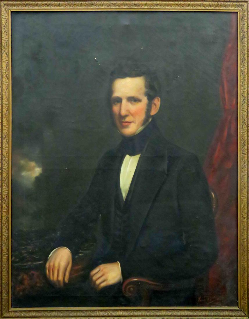 WILLARD SMITH (AMERICAN, 19/20TH CENTURY) OIL ON: WILLARD SMITH (AMERICAN, 19/20TH CENTURY) OIL ON CANVAS, PORTRAIT OF A GENTLEMAN, SIGNED 1918. 38 X 29"; FRAMED 40 1/2 X 31 1/2"