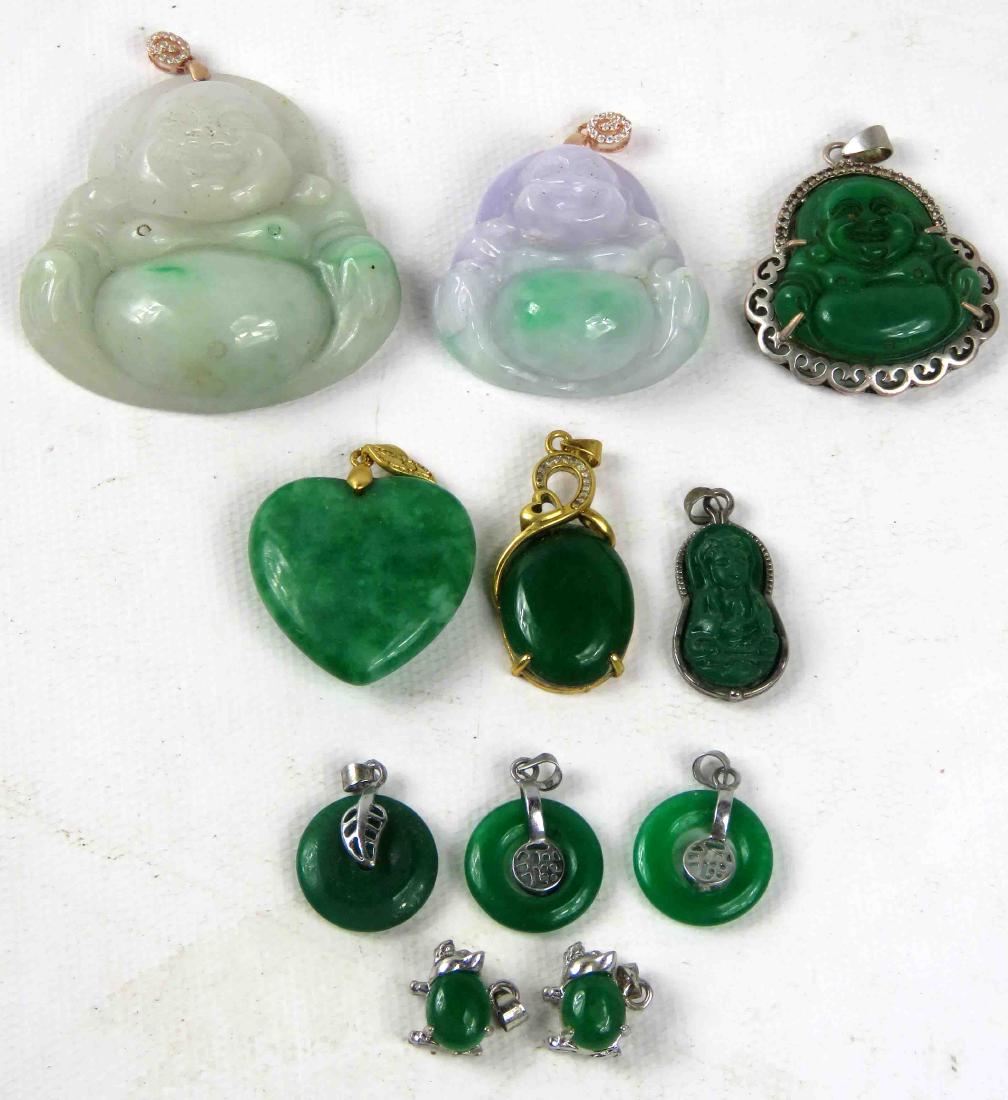 LOT ASSORTED CHINESE CARVED HARDSTONE PENDANTS (1 of 1)