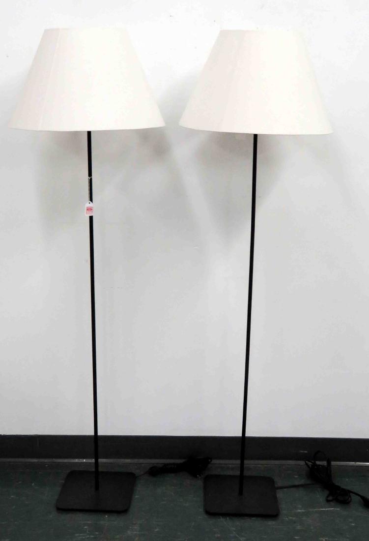 LOT (2) BLACK PAINTED FLOOR LAMPS. HEIGHT 58" (1 of 1)