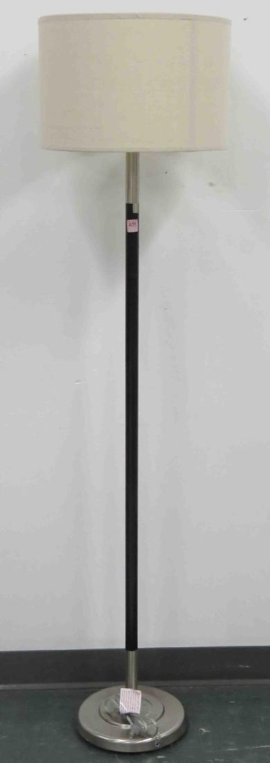 MID-CENTURY STYLE CHROME BASE BLACK METAL FLOOR LAMP (1 of 1)