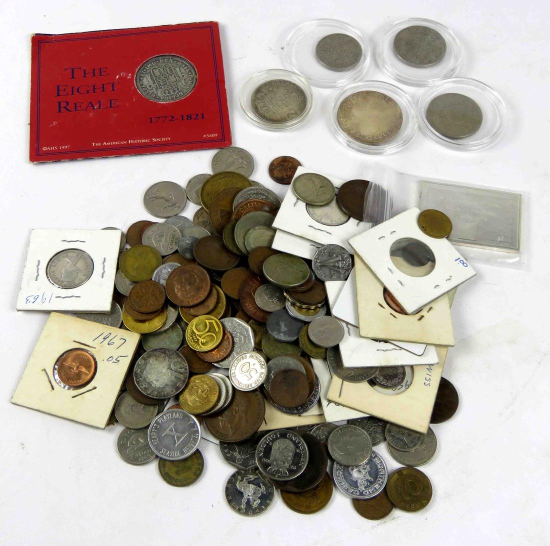 LOT ASSORTED FOREIGN COINS INCLUDING SILVER AND (1 of 3)
