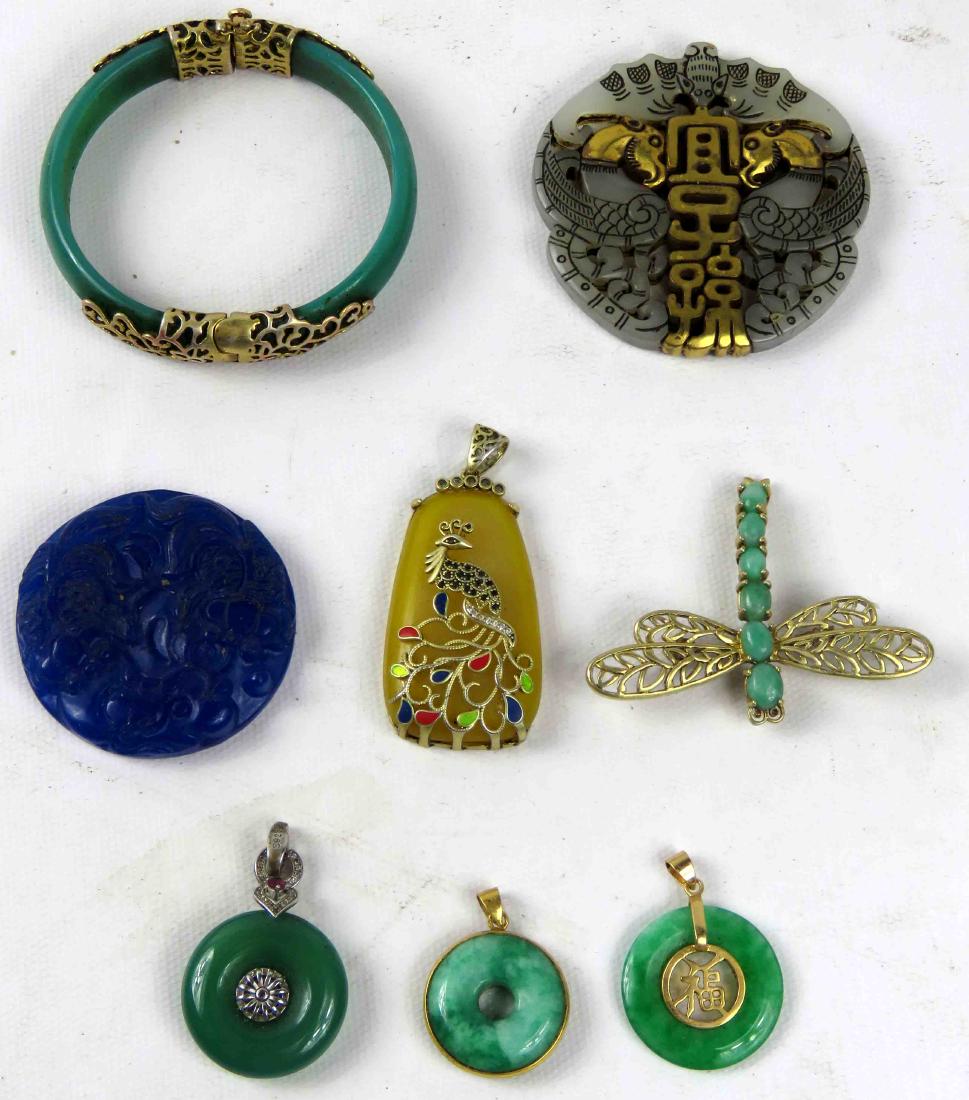 LOT ASSORTED CHINESE HARDSTONE JEWELRY INCLUDING (1 of 1)