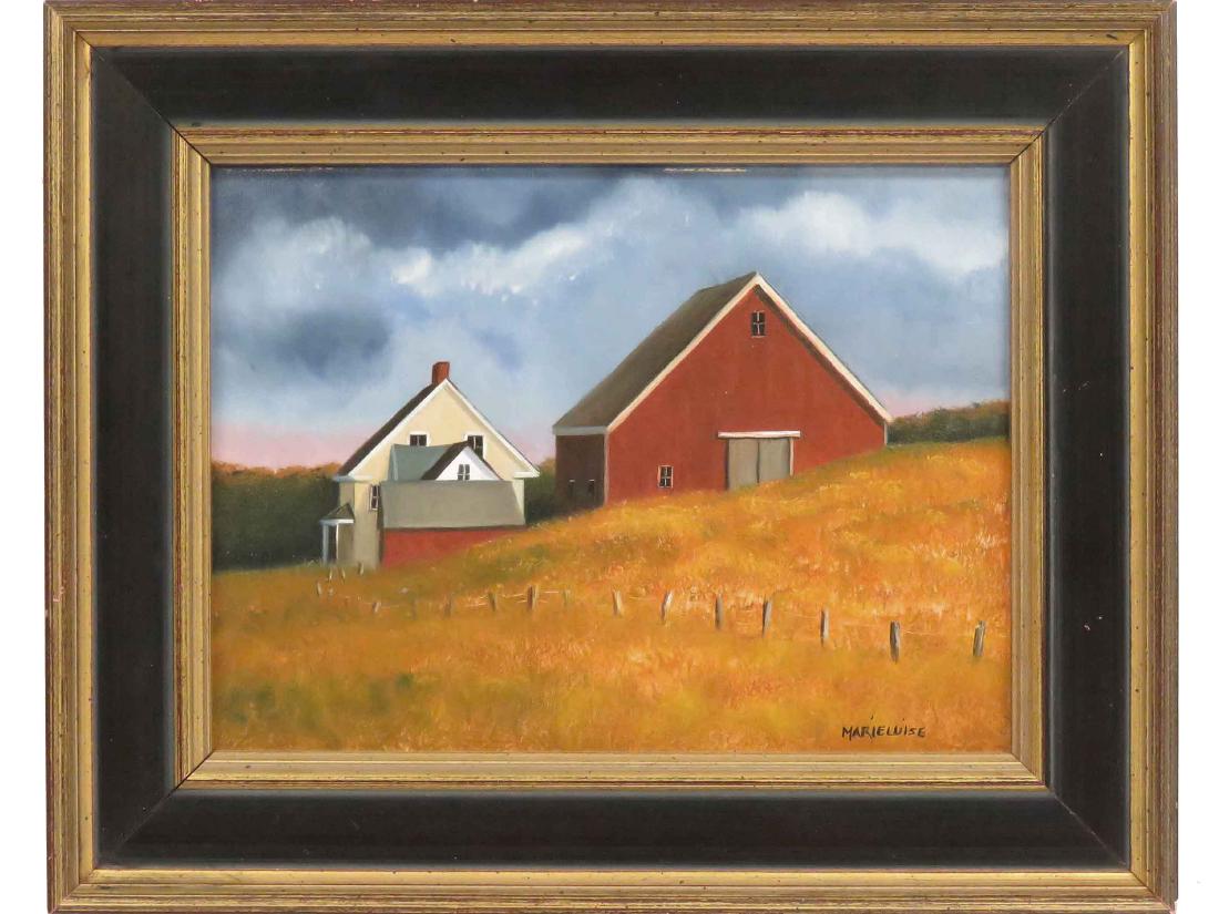 MARIELUISE HUTCHINSON (AMERICAN 1947-), OIL ON PANEL, (1 of 3)