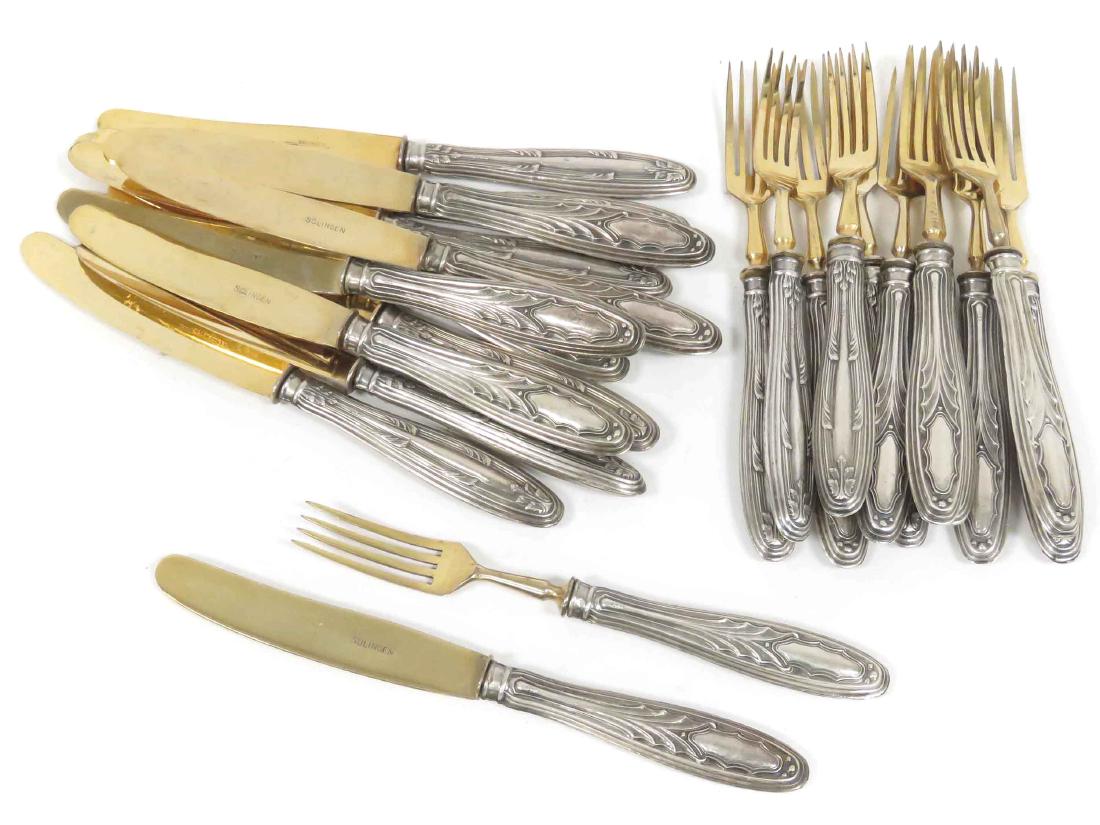 SET (12) GERMAN 800 SILVER HANDLED FRUIT KNIVES & FORKS (1 of 3)