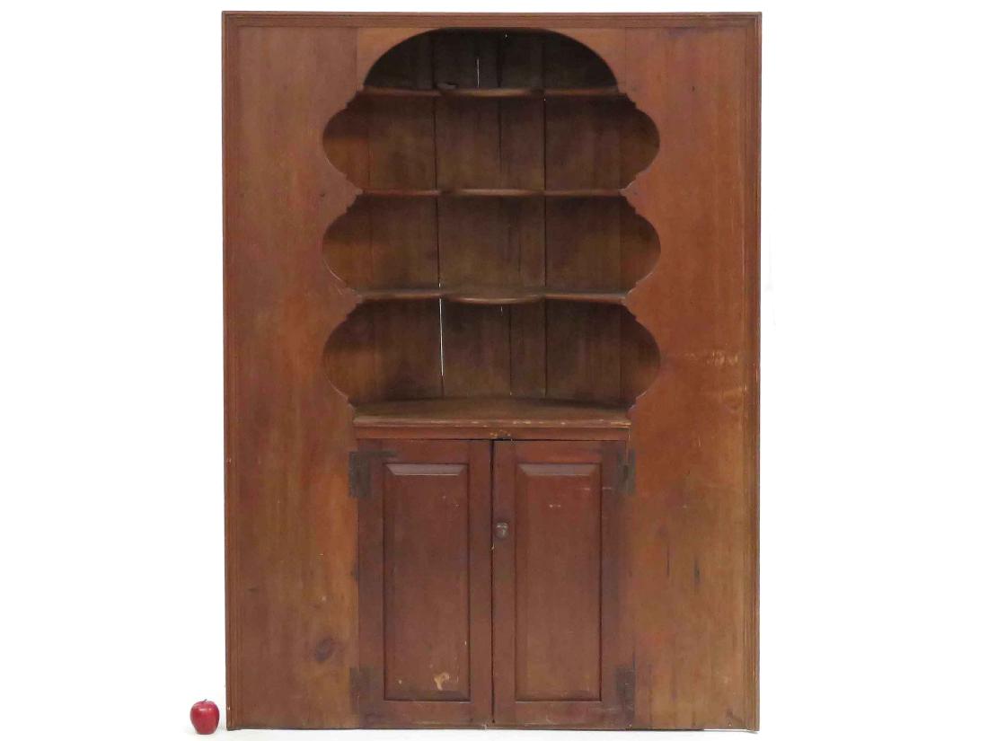 PINE BARREL-BACK CORNER CUPBOARD/CABINET, 18/19TH (1 of 4)