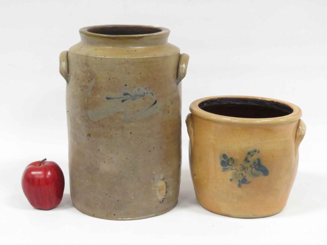 LOT (2) NORTHEASTERN DECORATED STONEWARE, UNSIGNED, (1 of 3)