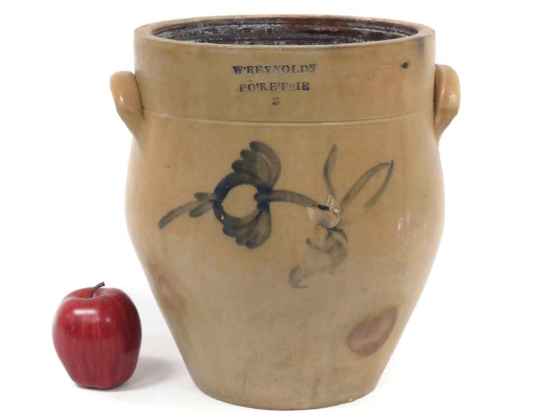 W. REYNOLDS, PO'KEEPSIE, 3 GALLON OVOID DECORATED (1 of 3)