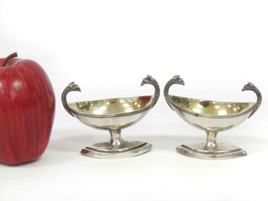 PAIR GERMAN AUGSBURG SILVER OPEN SALTS, SIGNED CFT (1 of 4)