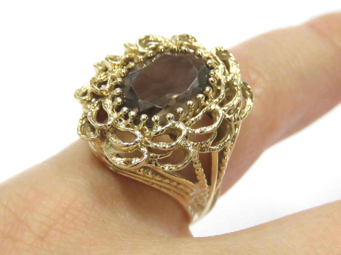14K YELLOW GOLD AND OVAL-CUT SMOKEY QUARTZ COCKTAIL (1 of 2)