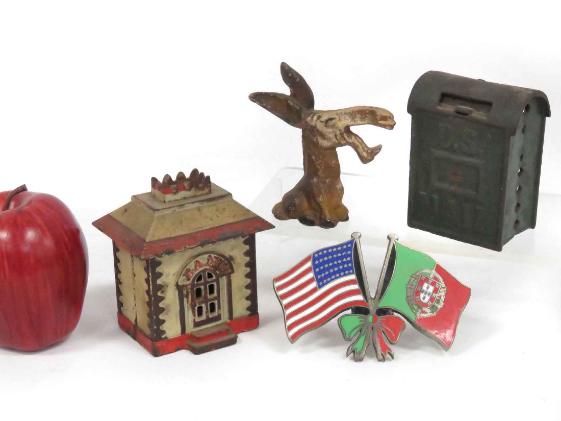 LOT (4) INCLUDING (2) CAST IRON STILL BANKS INCLUDING (1 of 2)