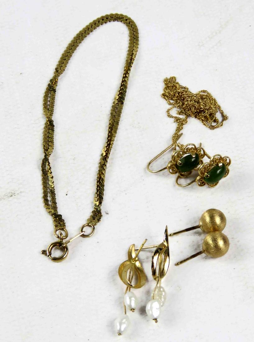 LOT 14K YELLOW GOLD JEWELRY INCLUDING (3) PAIR PIERCE (1 of 1)