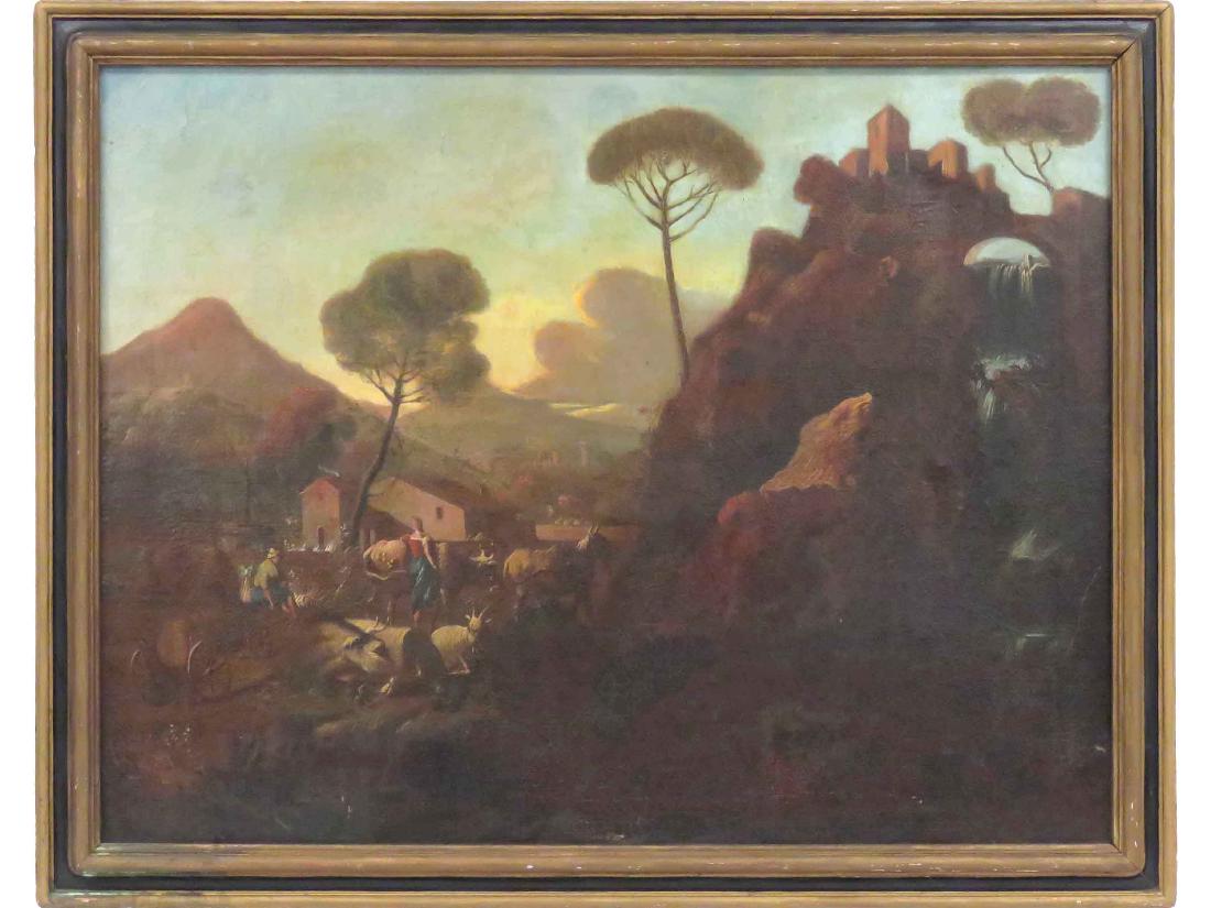 ITALIAN SCHOOL (18TH CENTURY), OIL ON CANVAS, FARM (1 of 3)