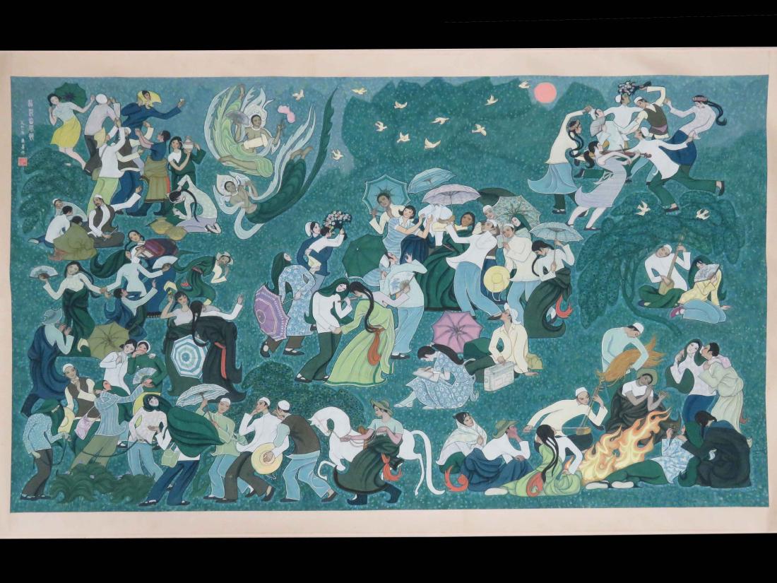 CHINESE SCHOOL (20TH CENTURY), WATERCOLOR SCROLL (1 of 5)