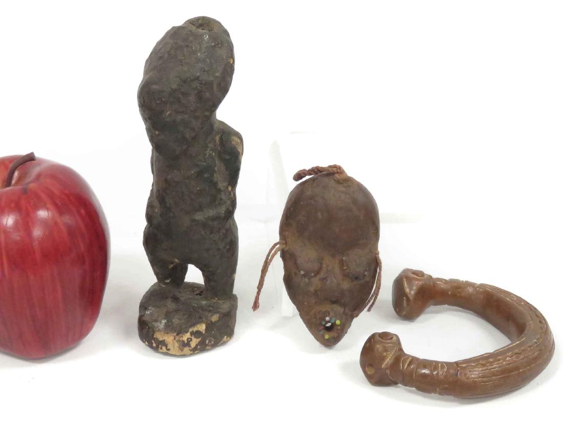 LOT (3) INCLUDING AFRICAN CARVED POWER FIGURE, HEIGHT (1 of 2)