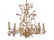 FRENCH STYLE IRON/CRYSTAL 6-ARM CHANDELIER. HEIGHT 20";