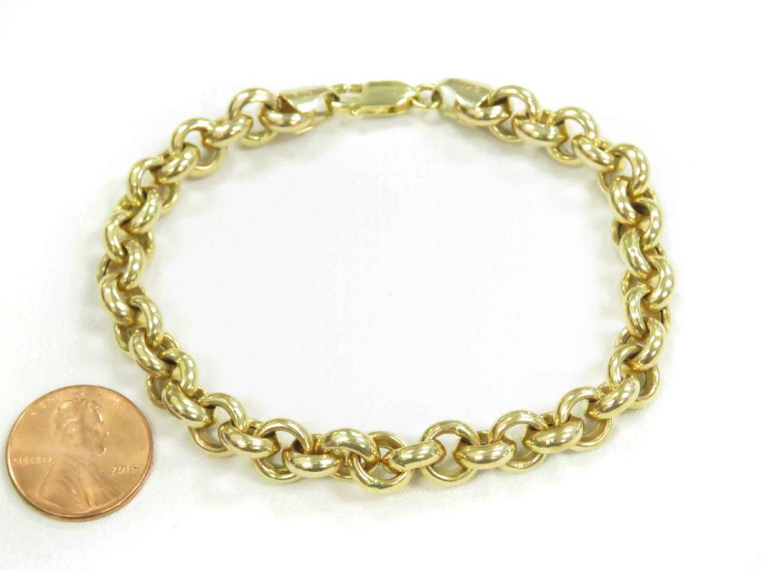 14K YELLOW GOLD ROUND LINK BRACELET, SIGNED CYTI. (1 of 2)