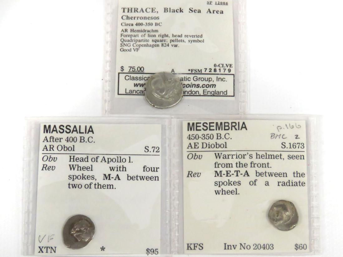 LOT (3) ANCIENT GREEK SILVER COINS INCLUDING CELTIC (1 of 1)