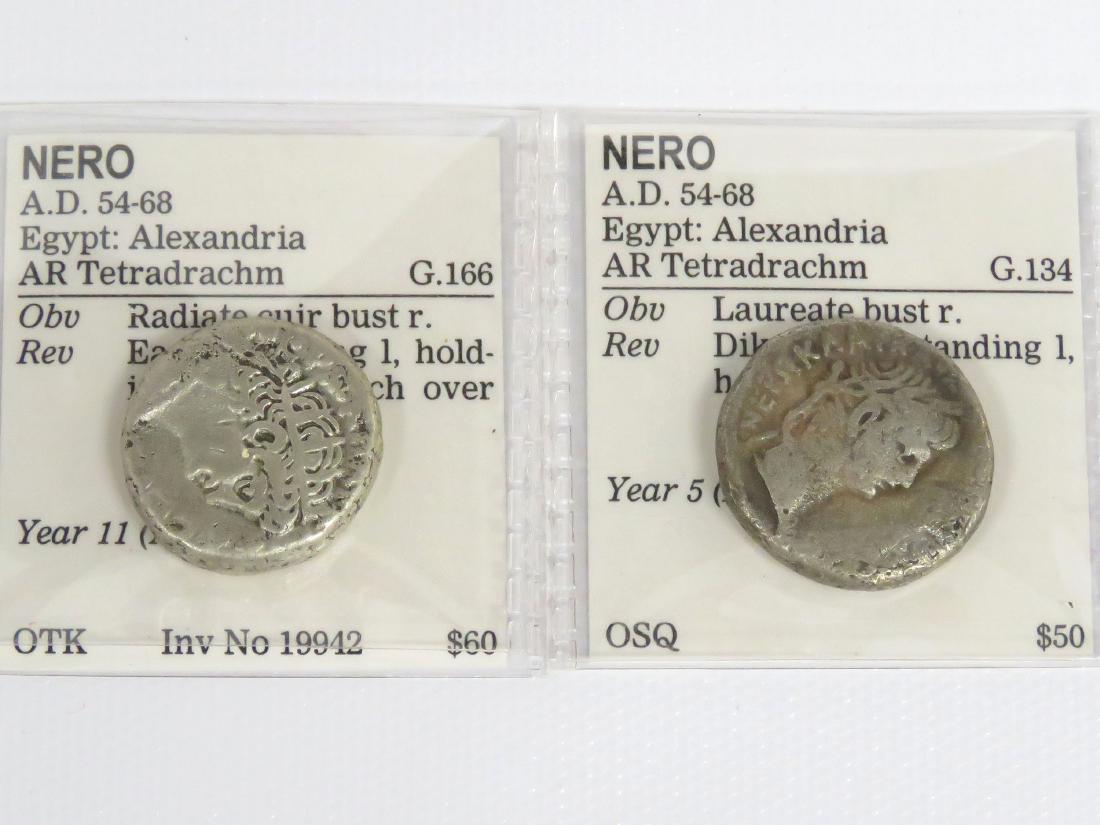 LOT (2) IMPERIAL ROMAN SILVER COINS (AD 54-68) (1 of 1)