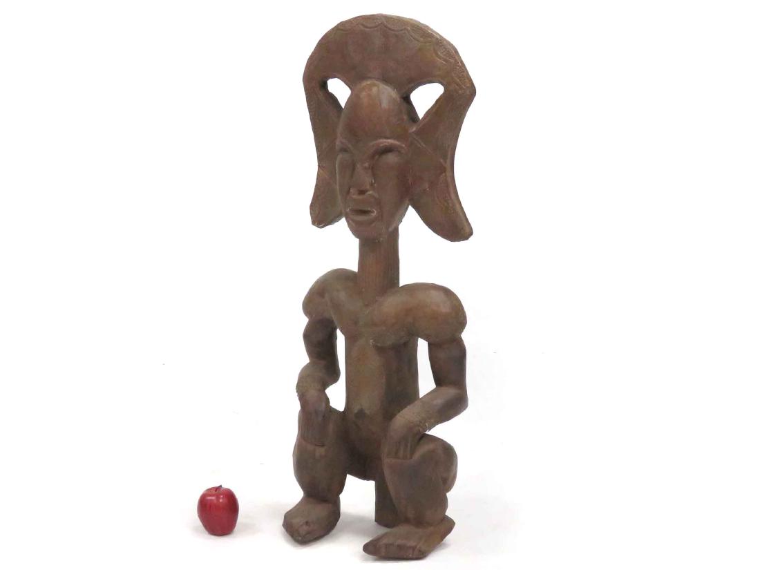CHOKWE, ANGOLA, CARVED & COPPER CLAD FIGURE OF (1 of 3)