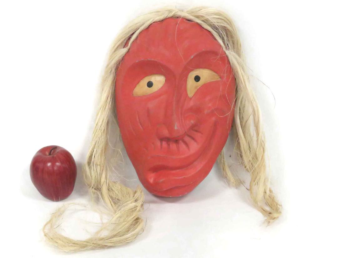 EASTERN WOODLANDS CARVED FALSE FACE MASK. HEIGHT 12": EASTERN WOODLANDS CARVED FALSE FACE MASK. HEIGHT 12"