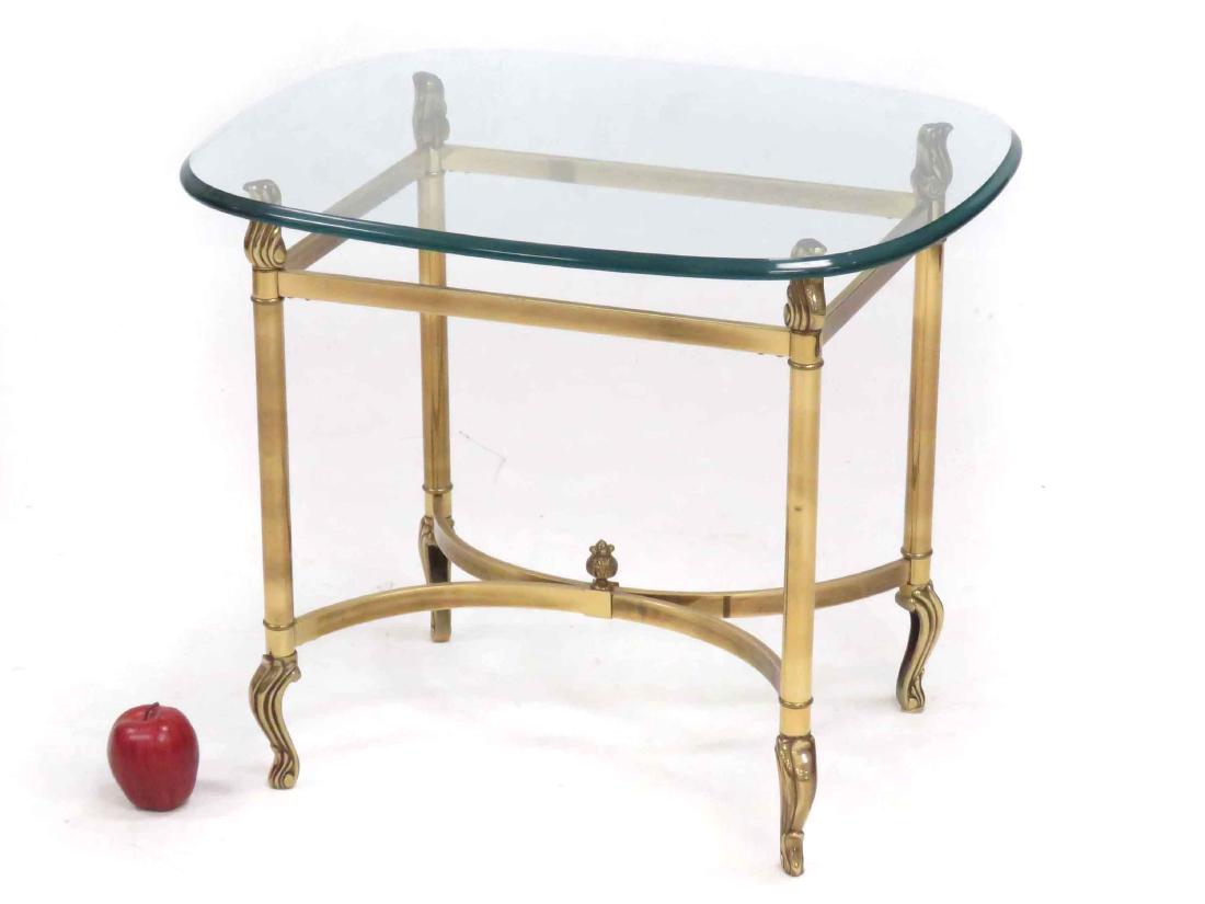 DESIGNER MODERN BRASS/PLATE GLASS LAMP TABLE. HEIGHT (1 of 2)