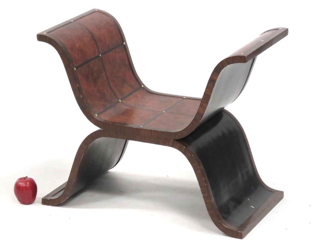 ART DECO INLAID ROSEWOOD BENCH. HEIGHT 23"; WIDTH 28" (1 of 2)