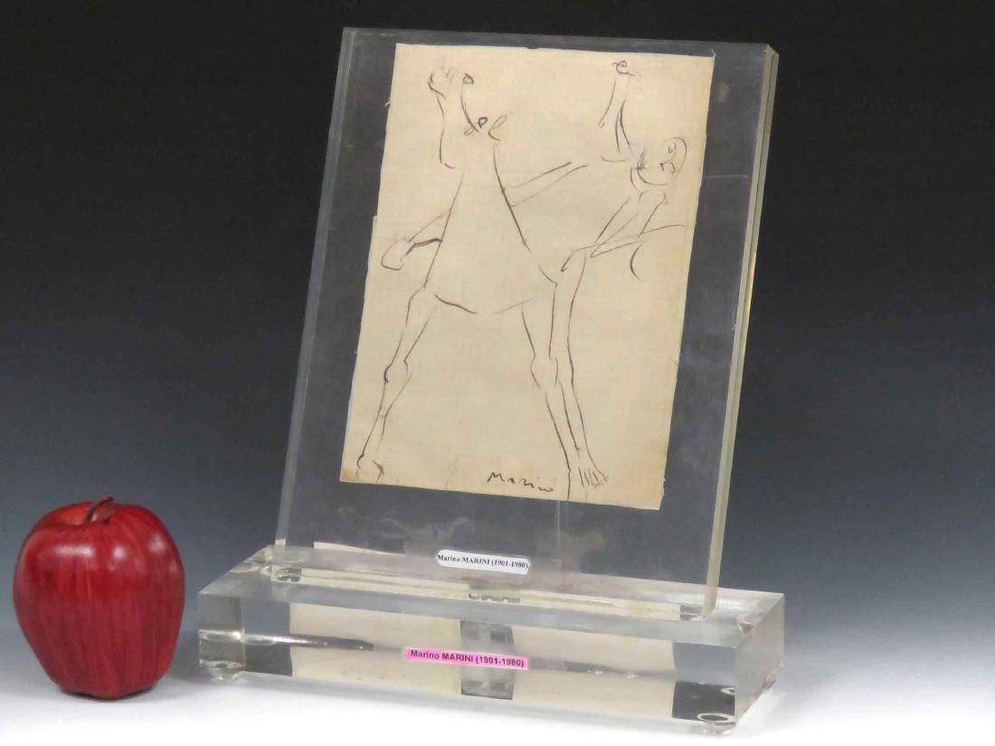 MARINO MARINI (ITALIAN) BROWN INK ON PAPER, (1 of 6)