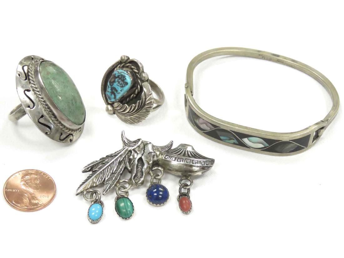 LOT (4) SOUTHWEST HARDSTONE STERLING JEWELRY INCLUDING (1 of 4)
