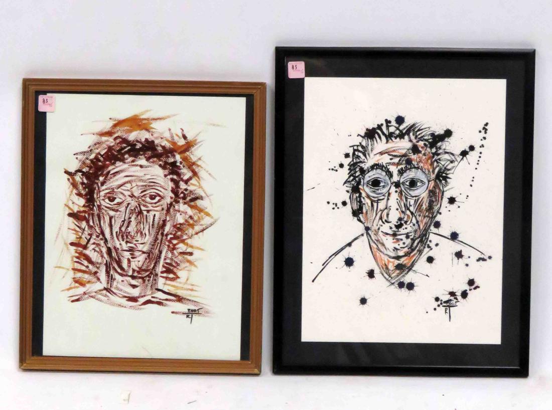 RAUL DE LA TORRE (SPANISH 1964-), LOT (2) WATERCOLOR & (1 of 2)