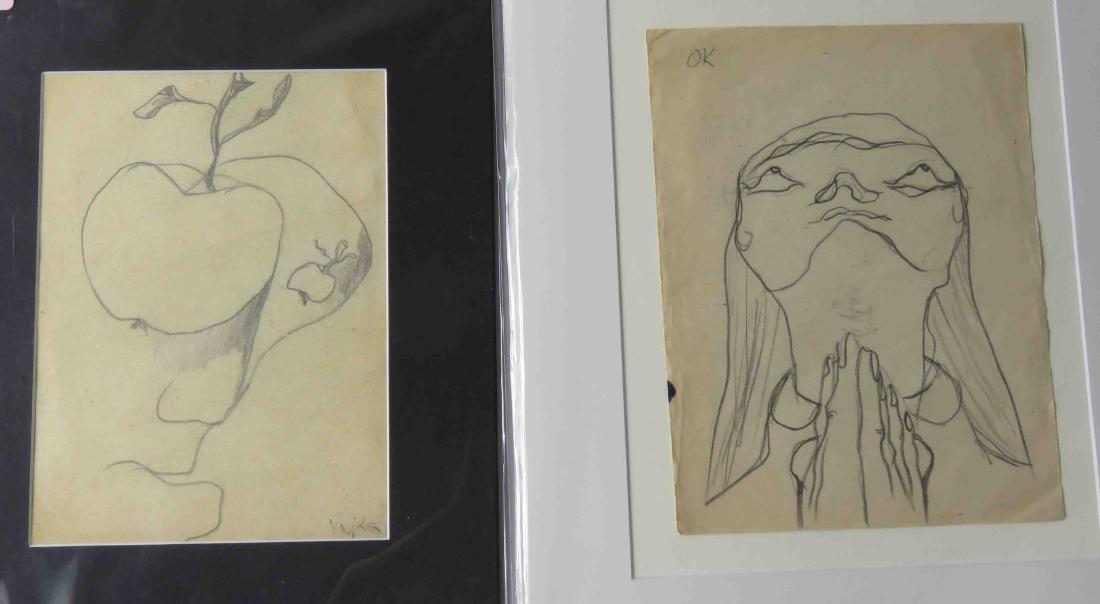 LOT (2) GRAPHITES ON PAPER INCLUDING EUROPEAN SCHOOL (1 of 3)