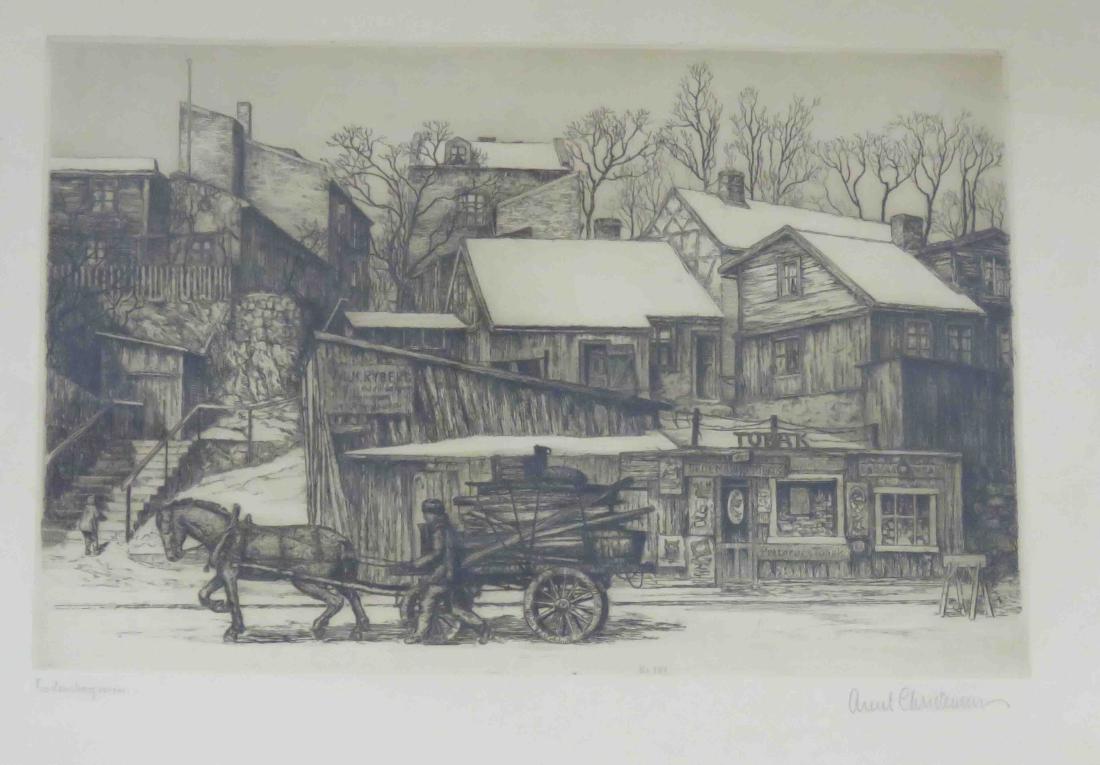 ARENT CHRISTENSEN (EUROPEAN 20TH CENTURY), ETCHING, (1 of 2)