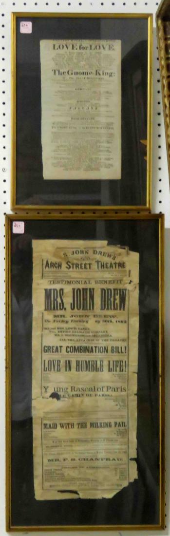 LOT (2) BROADSIDES THEATERS ROYAL-CONVENT GARDEN, 1819, (1 of 3)