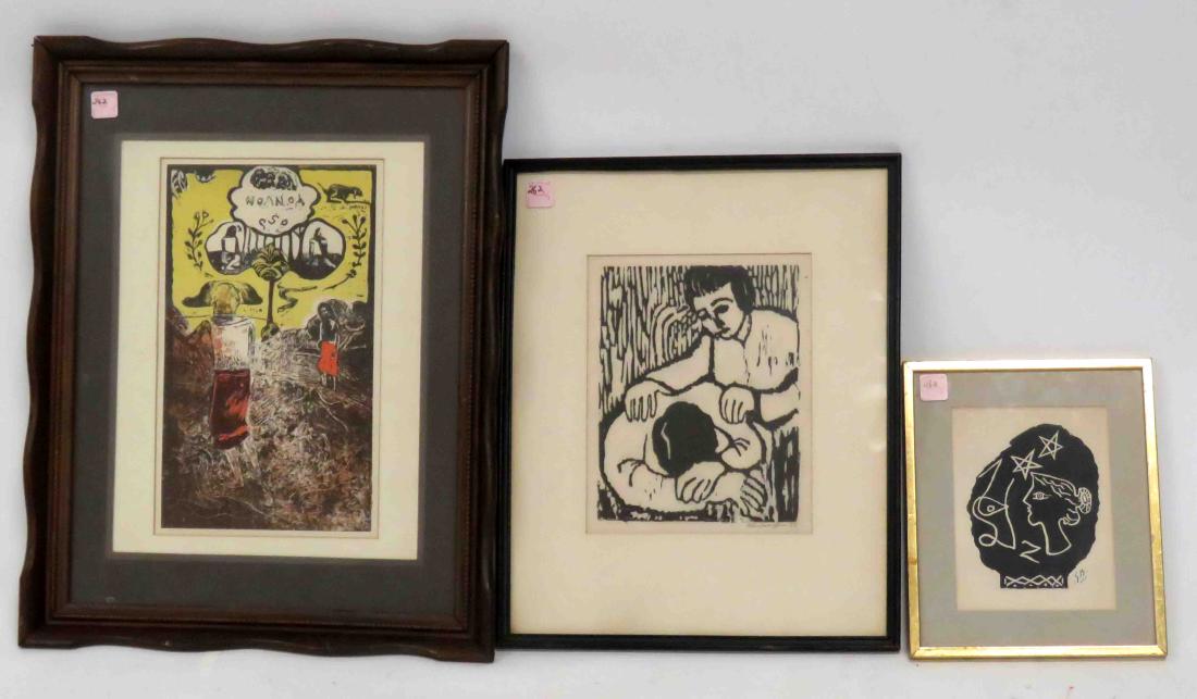 LOT (3) INCLUDING GAUGUIN WOODBLOCK PRINT, "NOA NOA", (1 of 1)