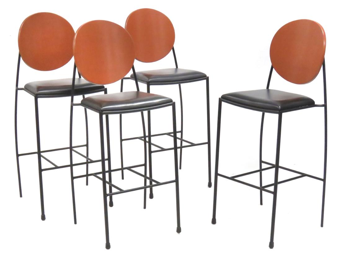 SET (4) DAKOTA JACKSON VIKTER II SERIES BAR STOOLS