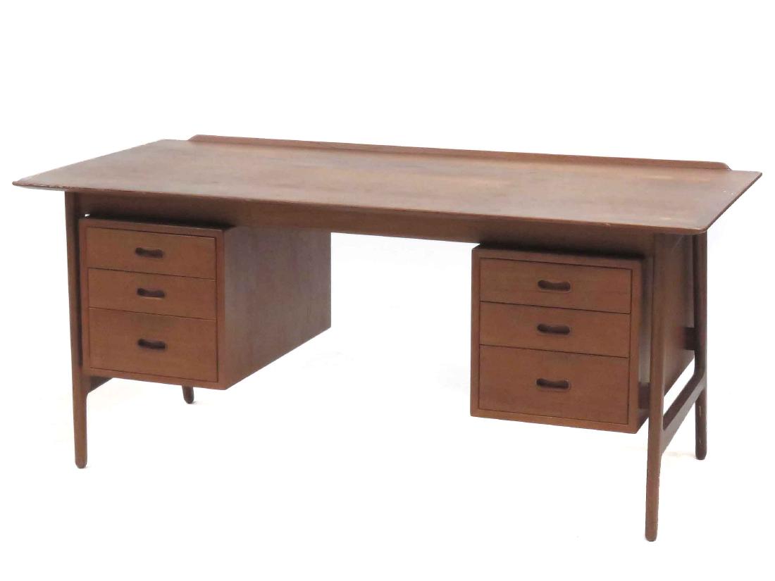 VAMO SONDERBORG DANISH DESIGN TEAK EXECUTIVE DESK WITH (1 of 4)