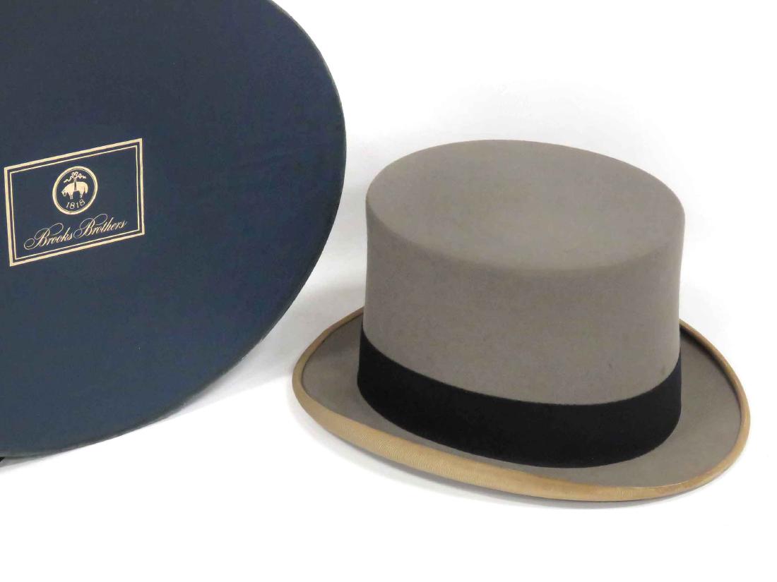 VINTAGE GREY TOP HAT, CAVANAGH, 20TH CENTURY (1 of 6)