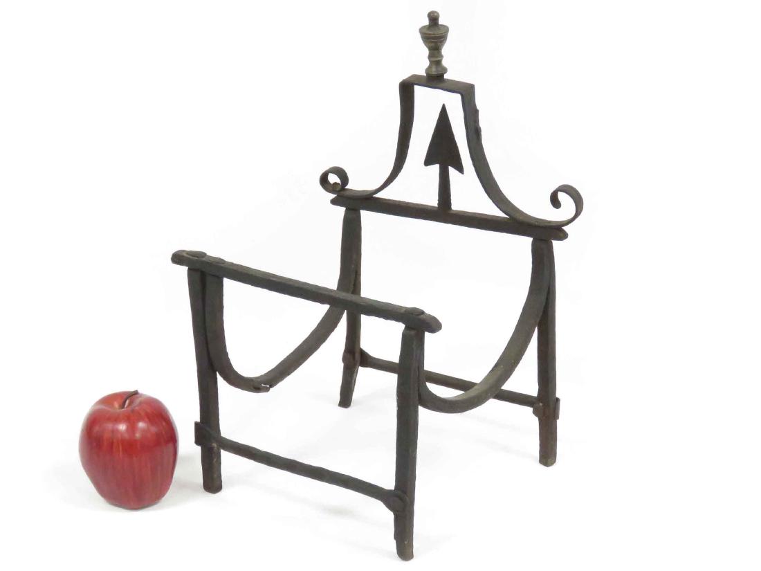 WROUGHT IRON LOG RACK, 18TH CENTURY. HEIGHT 14 1/2"; (1 of 2)