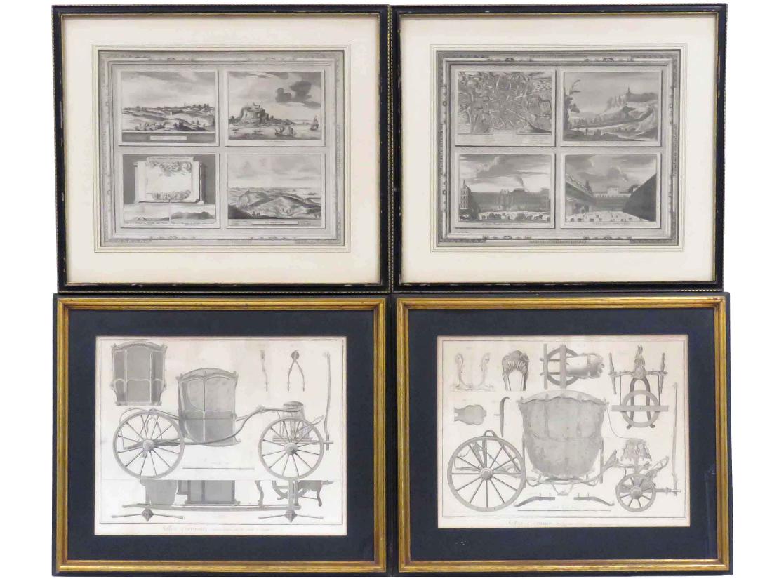 LOT (4) ASSORTED FRENCH 18TH CENTURY ENGRAVINGS (1 of 3)