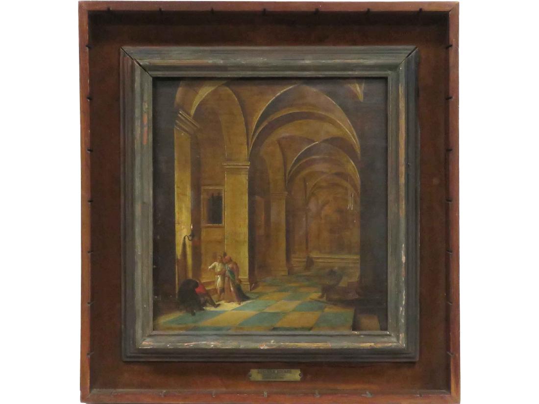 DUTCH SCHOOL (18/19TH CENTURY), OIL ON BOARD, "ESCAPE (1 of 4)