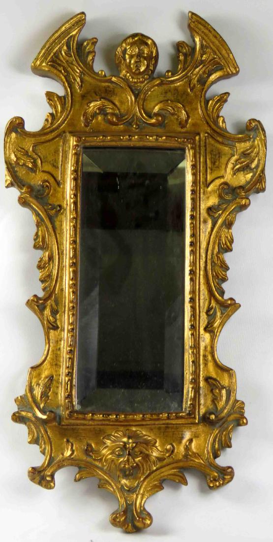 CARVED AND GILT FRAMED MIRROR. HEIGHT 23 1/2"; WIDTH (1 of 1)