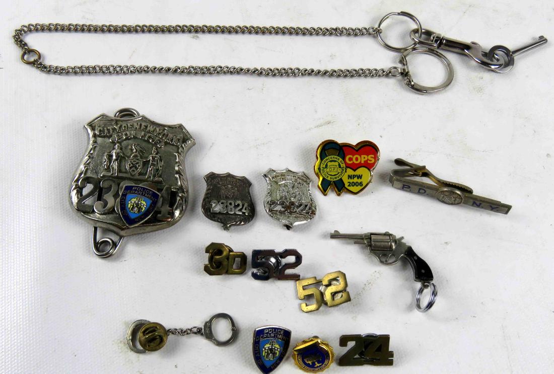 LOT ASSORTED NYPD BADGES, PINS, ETC (1 of 1)
