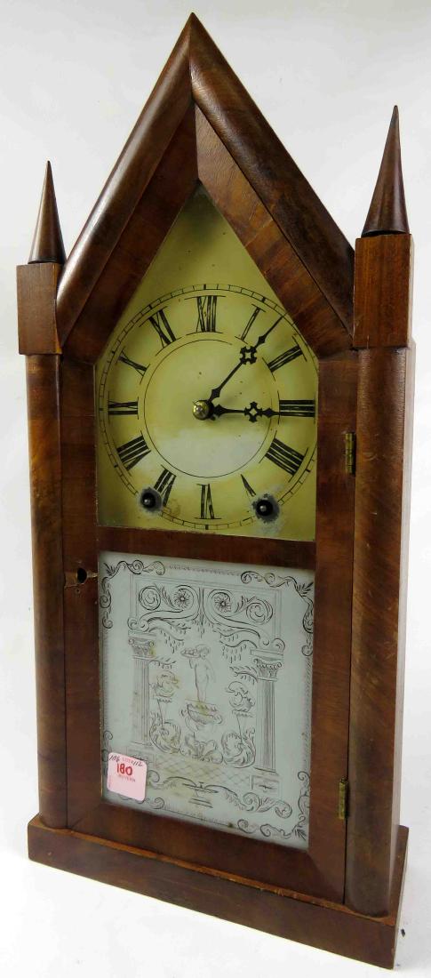 DANIEL PRATT, BOSTON, WALNUT STEEPLE SHELF CLOCK, 19TH (1 of 1)