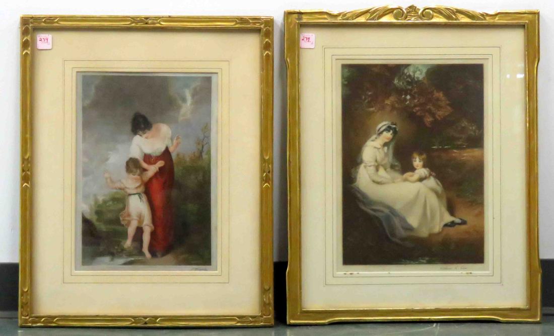 LOT (2) MEZZOTINTS WITH GILT PLAIN AIR INCLUDING "UPTON (1 of 1)