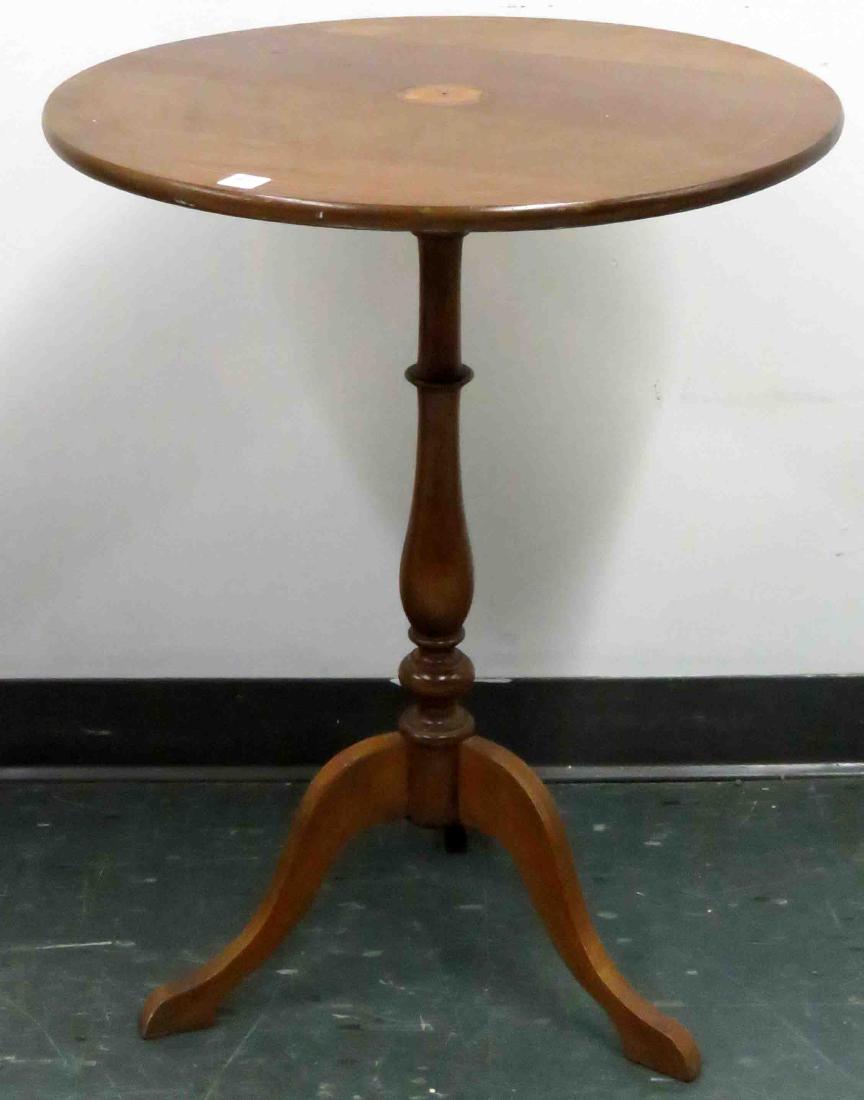 QUEEN ANNE STYLE INLAID MAHOGANY TILT-TOP STAND. HEIGHT (1 of 1)