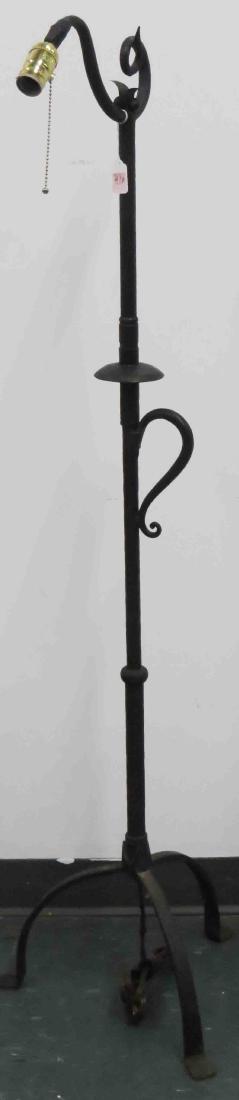 WROUGHT IRON FLOOR LAMP WITH SNAKE HEAD. HEIGHT 56" (1 of 1)