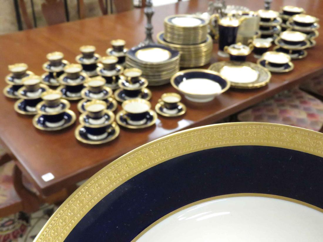 DINNERWARE SERVICE (12), SYRACUSE "OLD IVORY" COBALT (1 of 3)