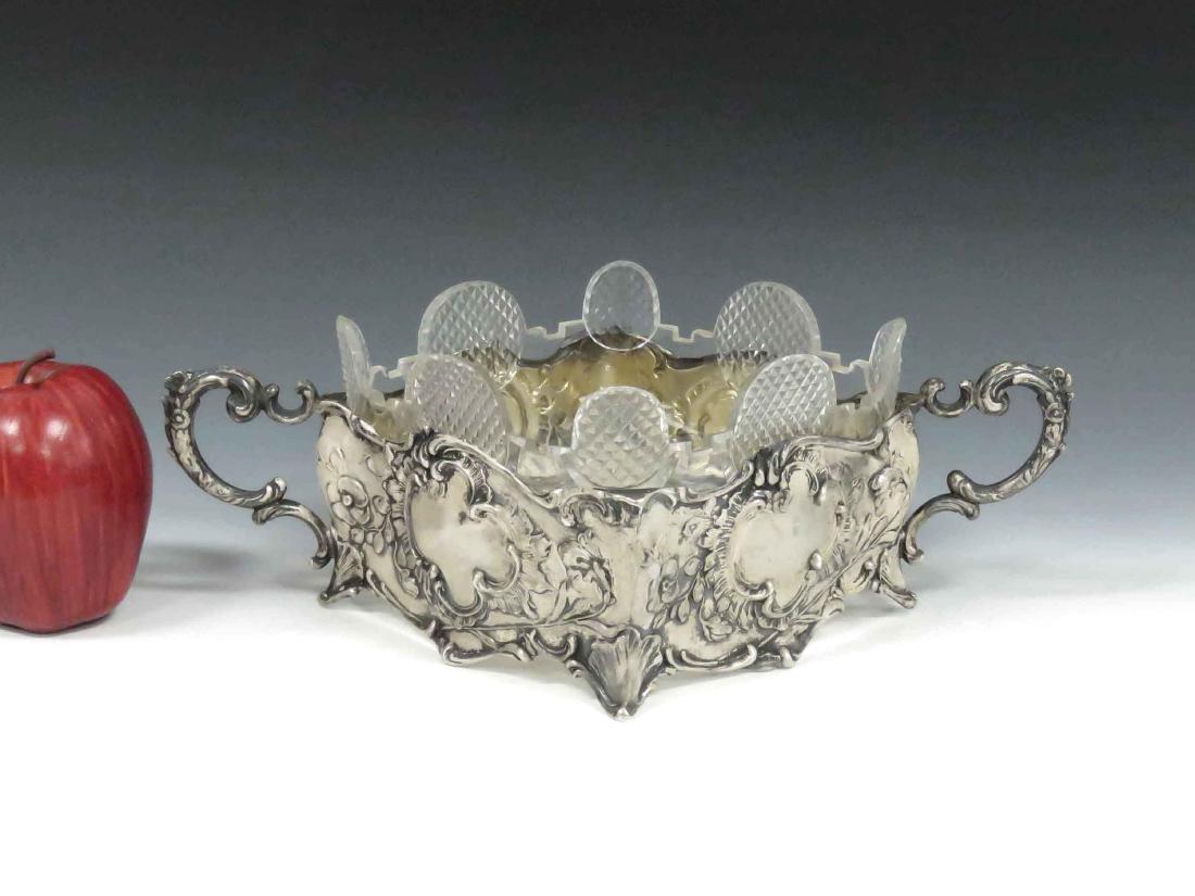 CONTINENTAL SILVER CENTER PIECE WITH CUT CRYSTAL (1 of 4)