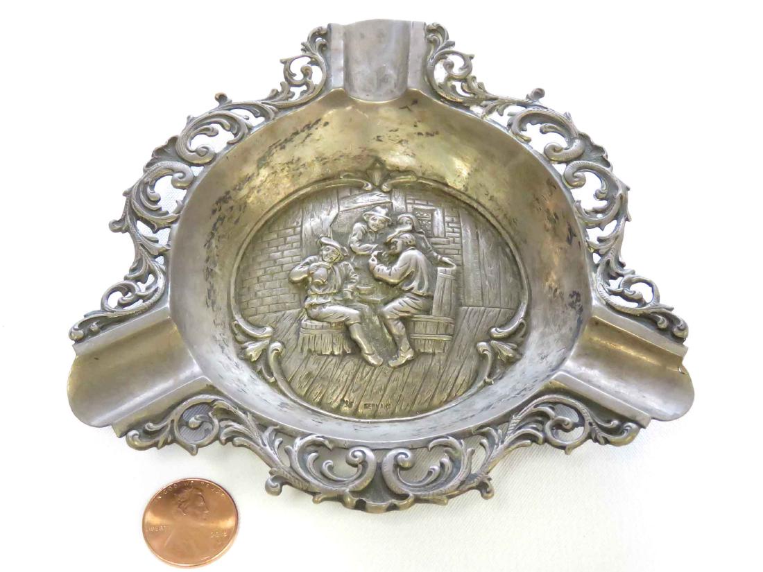 GERMAN 935 SILVER ASH TRAY. 5 X 5"; 2.46 OZT (1 of 2)