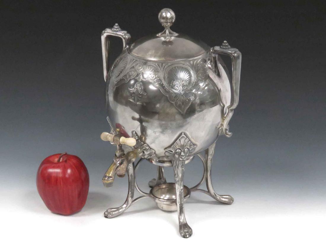 BARCLAY & CO./NEW YORK VICTORIAN SILVERPLATE HOT WATER. (1 of 2)